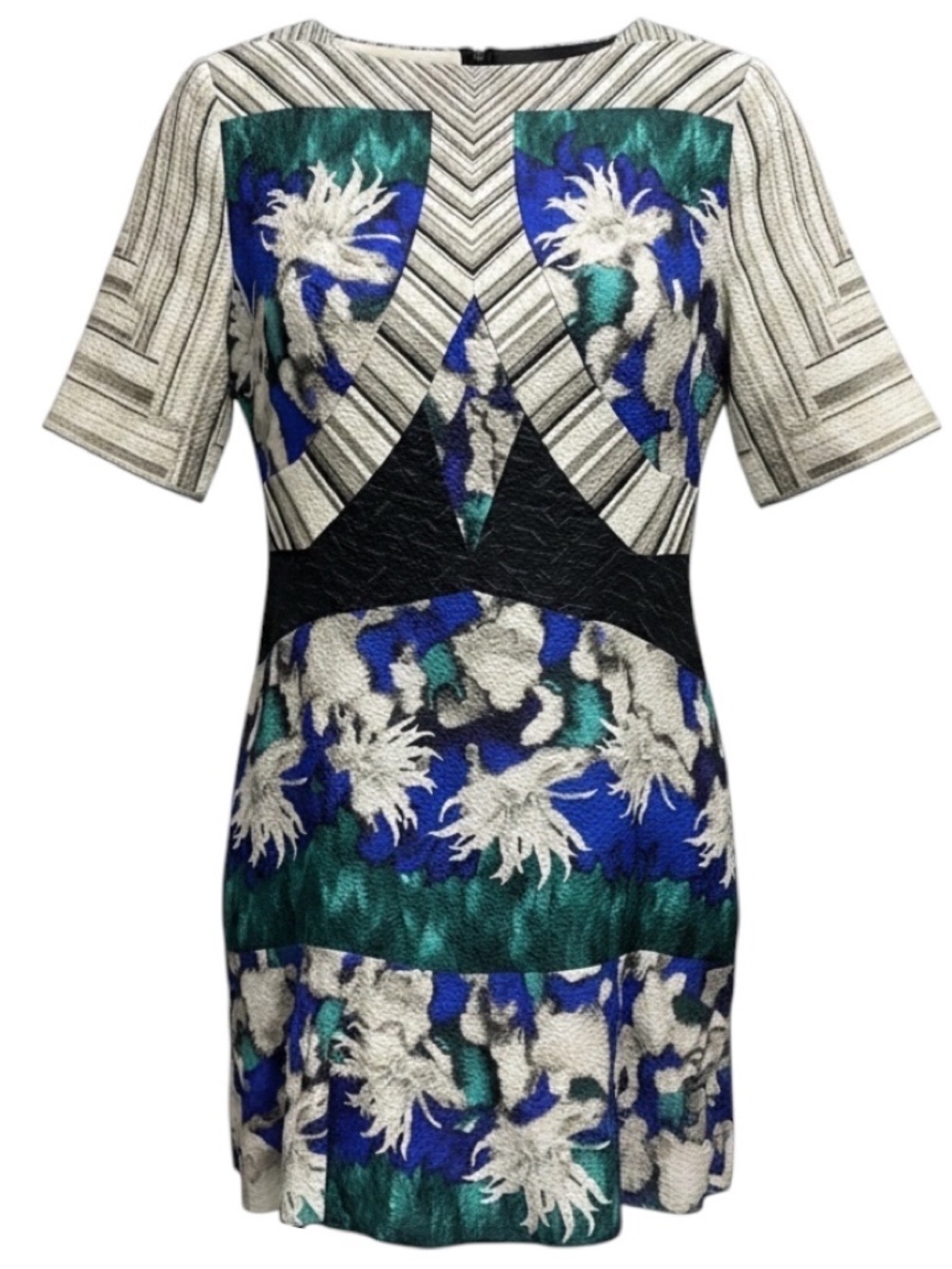 PETER PILOTTO DAHLIA BLUE SILK CLOQUE ELIZABETH DRESS